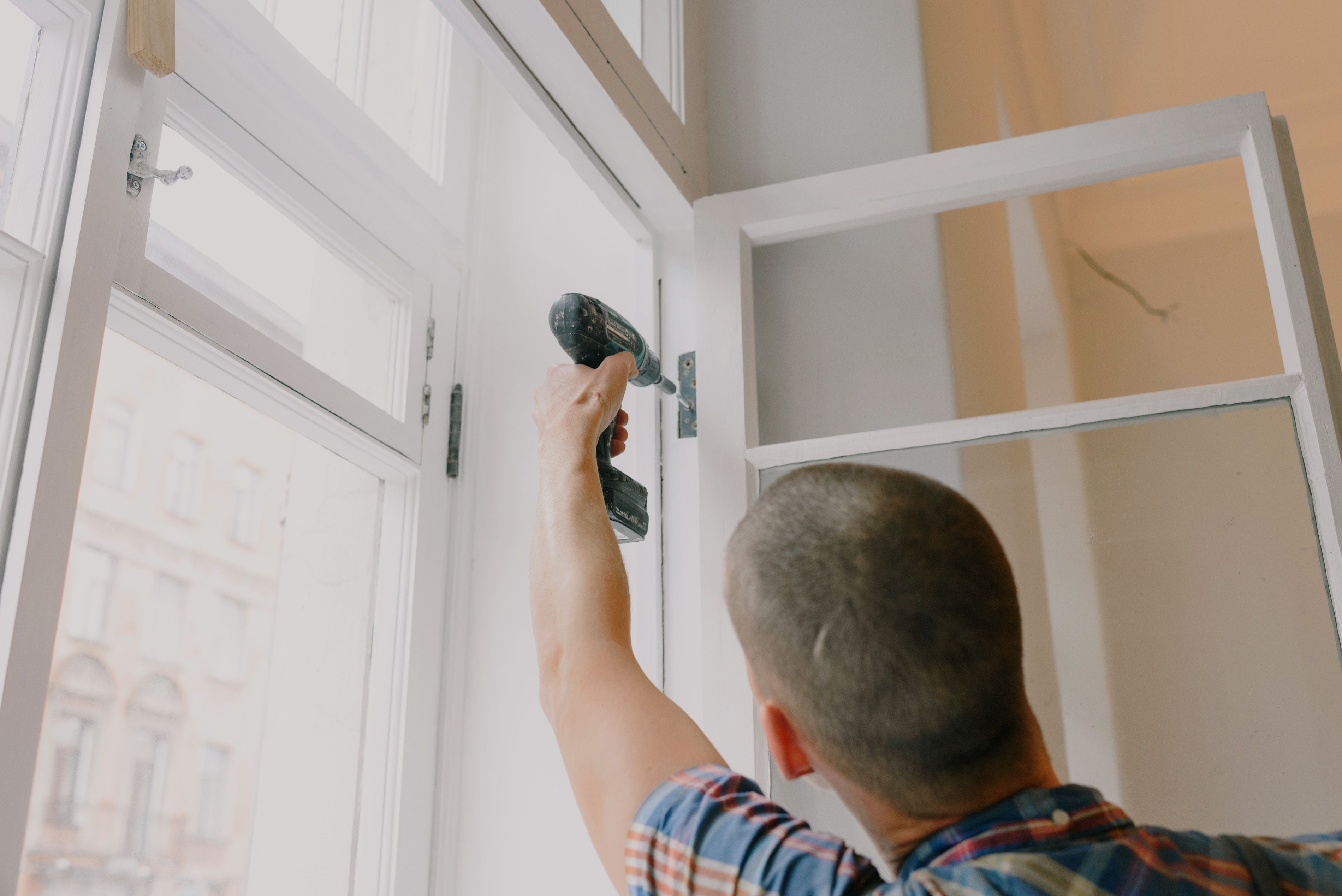Professional window installation with modern design